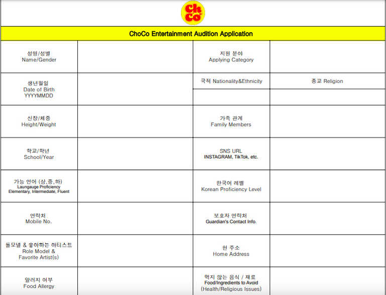 ChoCo Entertainment Audition Online